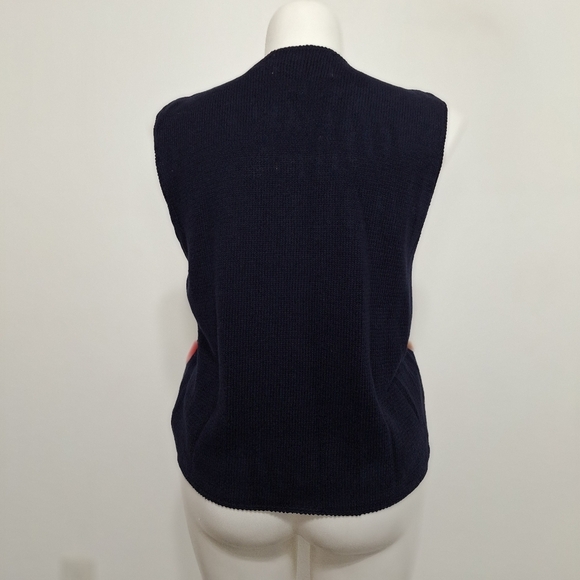 Eagle’s Eye Collectibles 3-D Vintage Grandmacore Teddy Bear V-Neck Knit Vest L - Picture 6 of 12